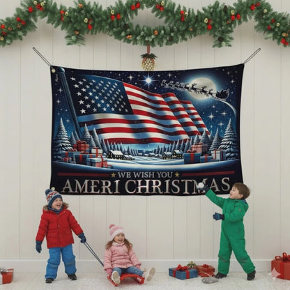 Festive Ameri Christmas Banner Flag