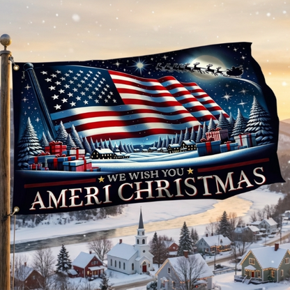 Festive Ameri Christmas Banner Flag