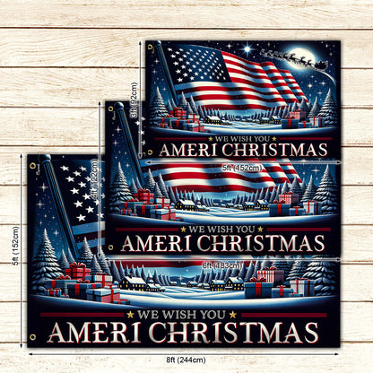 Festive Ameri Christmas Banner Flag