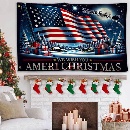 Festive Ameri Christmas Banner Flag