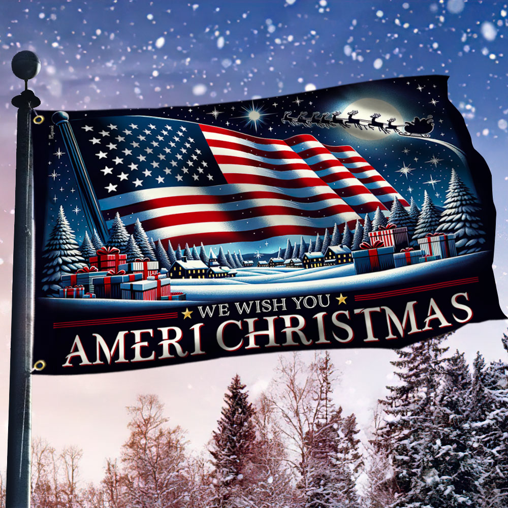 Festive Ameri Christmas Banner Flag