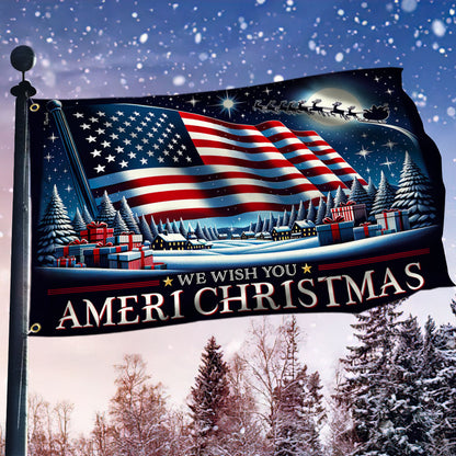 Festive Ameri Christmas Banner Flag